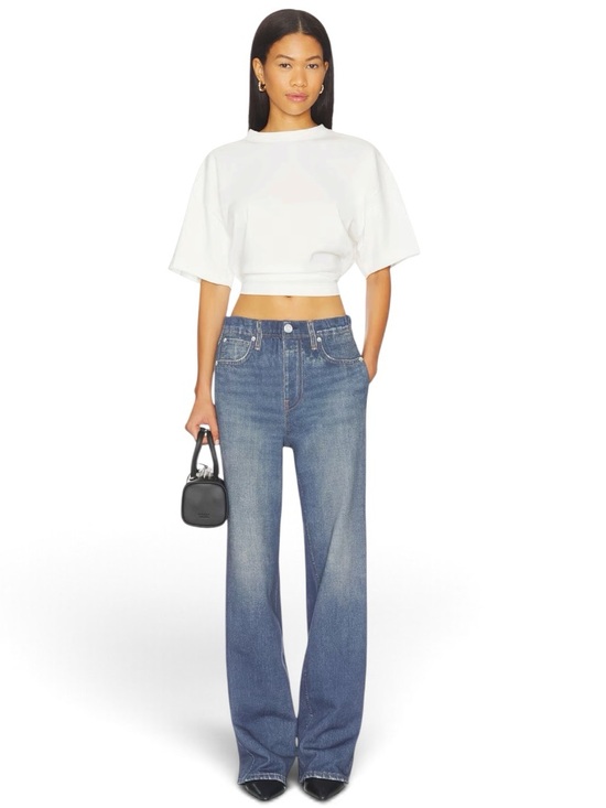 rag & bone Denim - Rag & Bone Miramar Fleece Pull On Wide Leg Anderson Print Jean Sweats Pants XS.